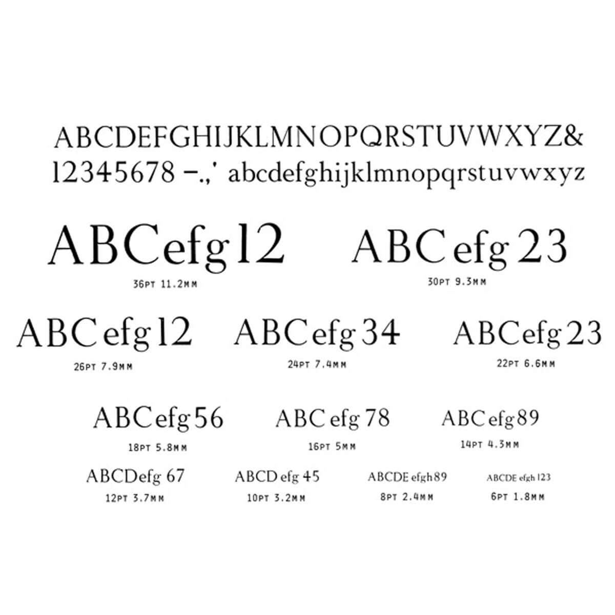 Edinburgh Brass Type for Hot Foil Printing TALAS
