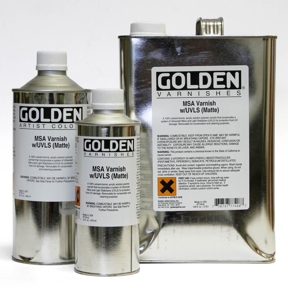 Golden Satin MSA Varnish with UVLS 8oz