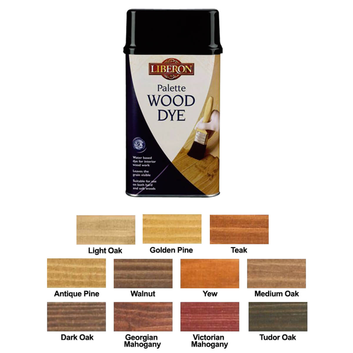 Liberon Palette Wood Dye Colour Chart