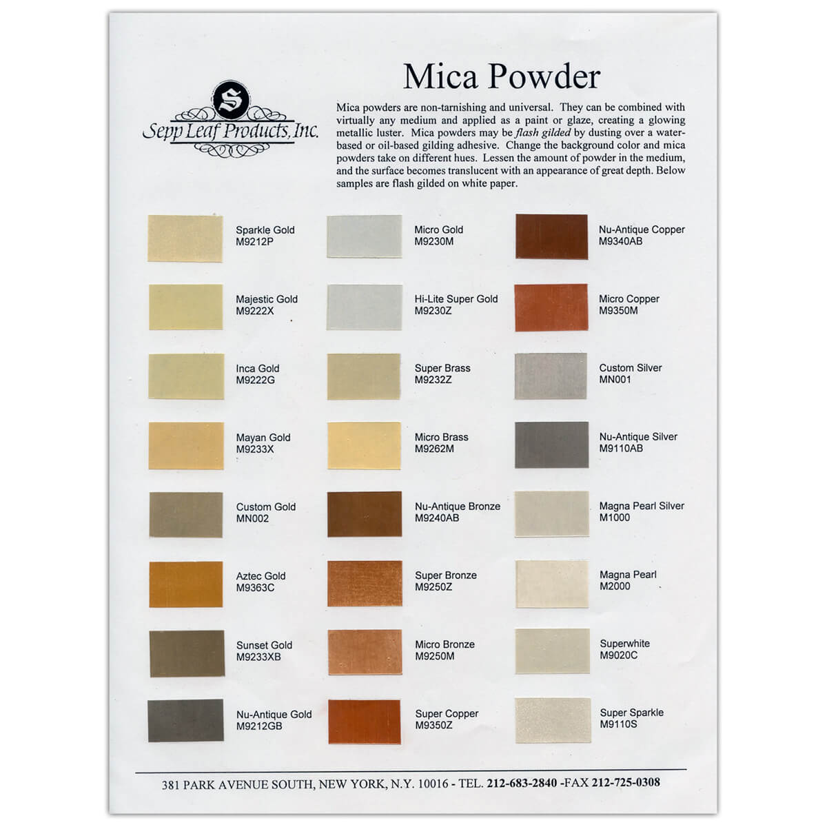 Mica Powder Color Chart