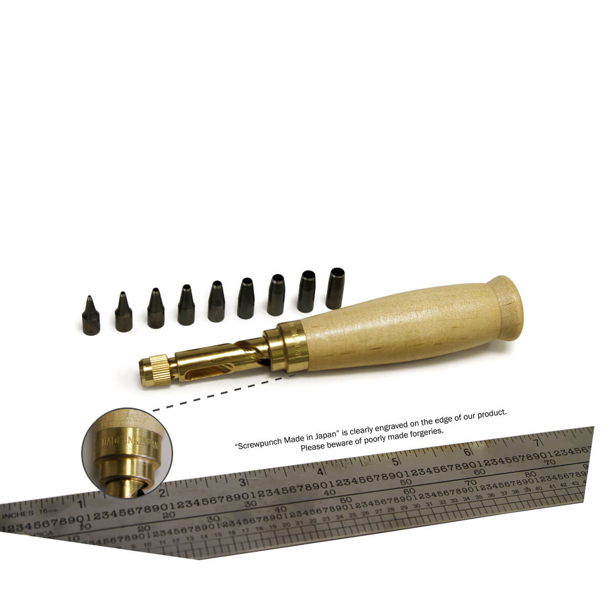 Japanese Screw Punch Set (Drill & 9 Bits) TALAS